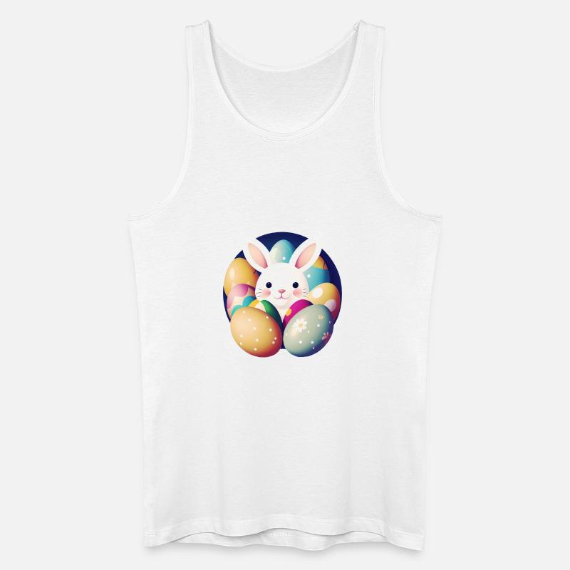 Easter bunny with Easter eggs - Men’s Organic Tank Top - white
