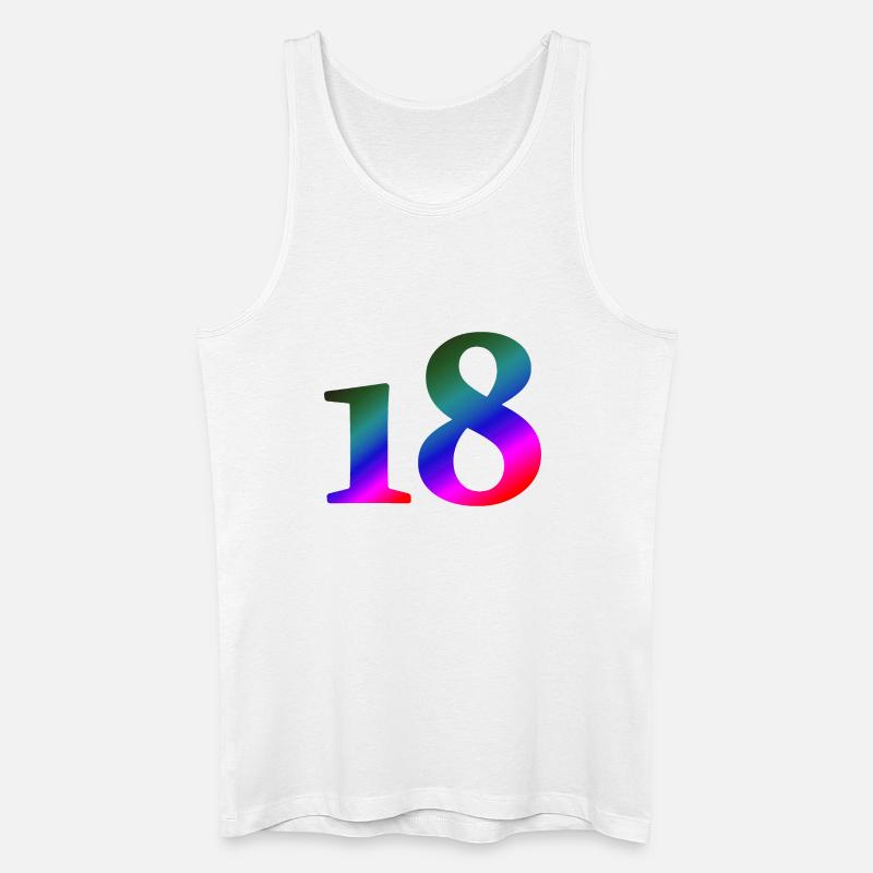 18, bunter farbverlauf, schenken - Männer Bio Tank Top - Weiß