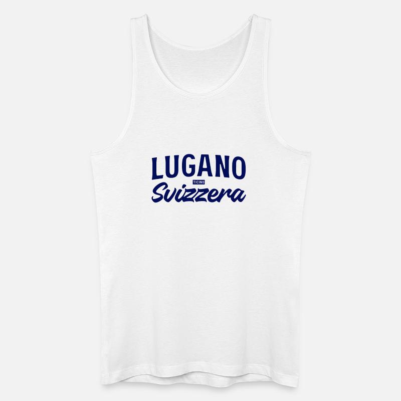 Lugano Svizzera Script Design - Männer Bio Tank Top - Weiß