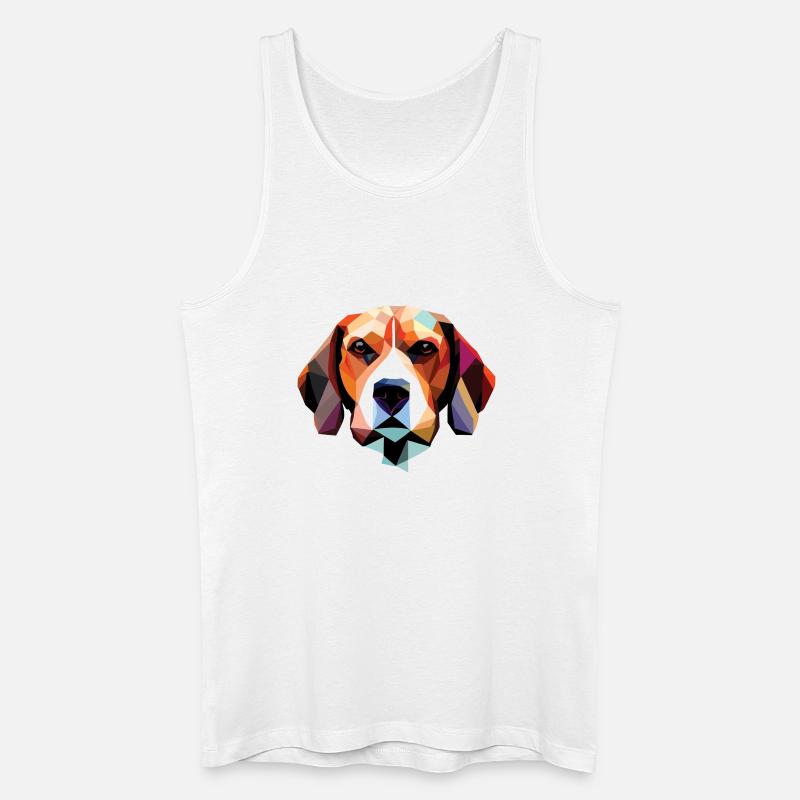 Beagle Hund Polygon - Männer Bio Tank Top - Weiß