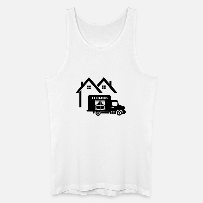 LKW-Vorhänge zu Hause - Männer Bio Tank Top - Weiß