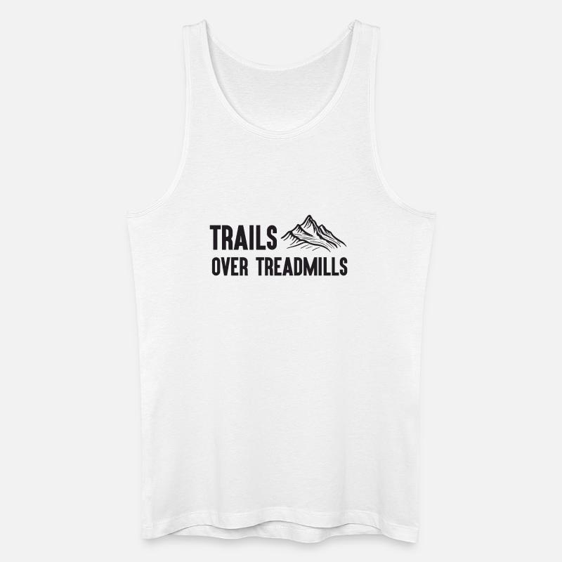 Trailrunning - Trails über Laufbänder - Männer Bio Tank Top - Weiß