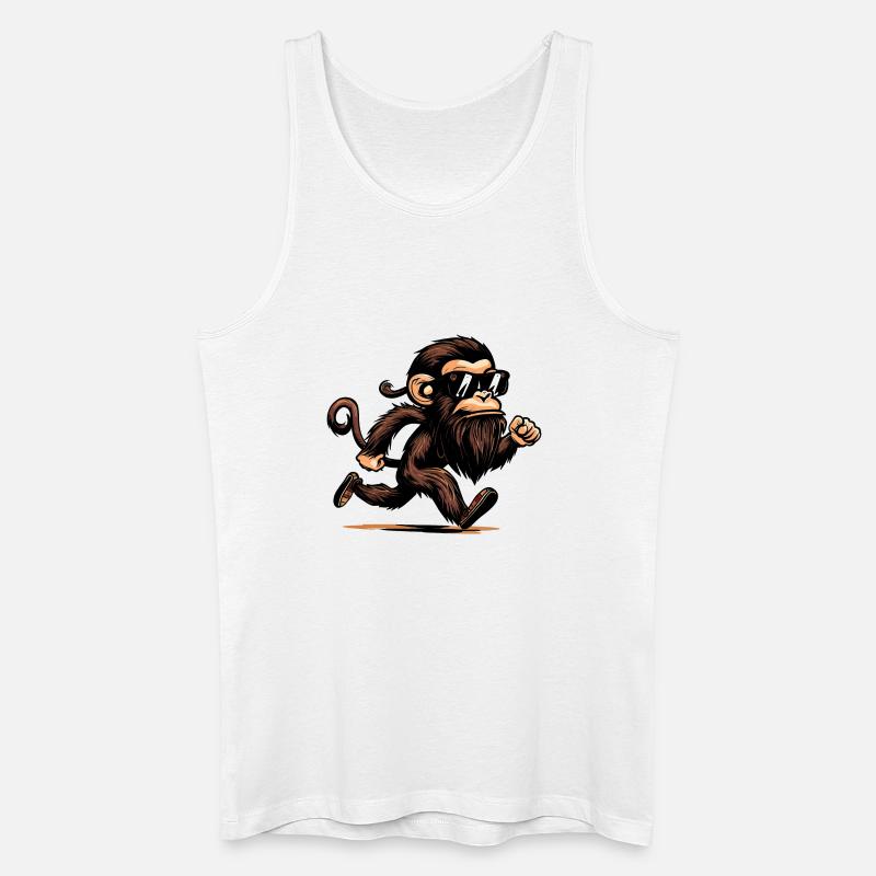 Laufender Affe - Männer Bio Tank Top - Weiß