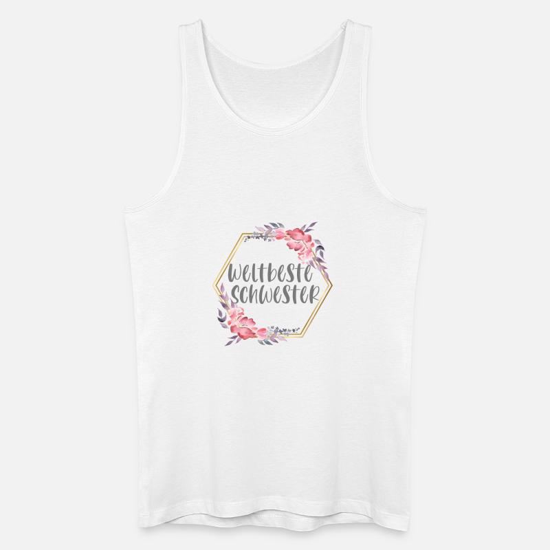 Weltbeste Schwester Schwesterherz Geschenk - Männer Bio Tank Top - Weiß