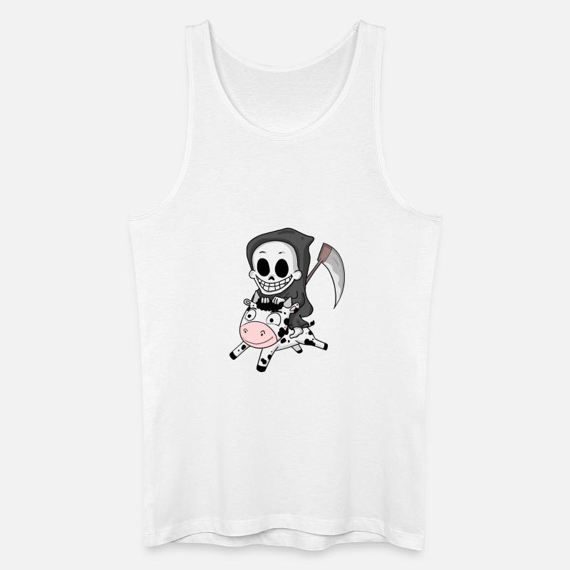 Sensenmann Kuh - Männer Bio Tank Top - Weiß