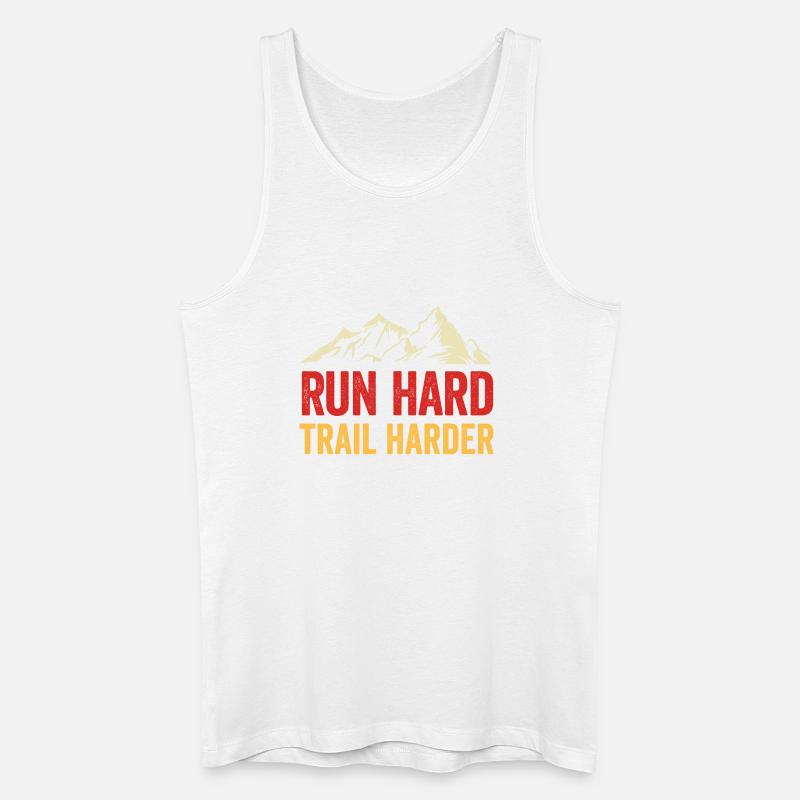 Laufen Sie hart. Härterer Trail. - Männer Bio Tank Top - Weiß
