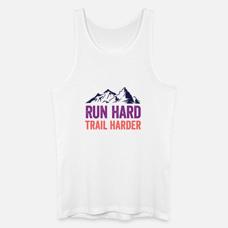 Laufen Sie hart. Härterer Trail. - Männer Bio Tank Top - Weiß