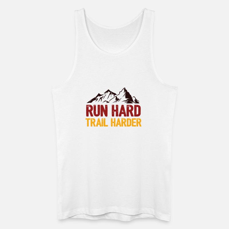 Courez fort. Trail plus difficile. - Débardeur bio Homme - blanc