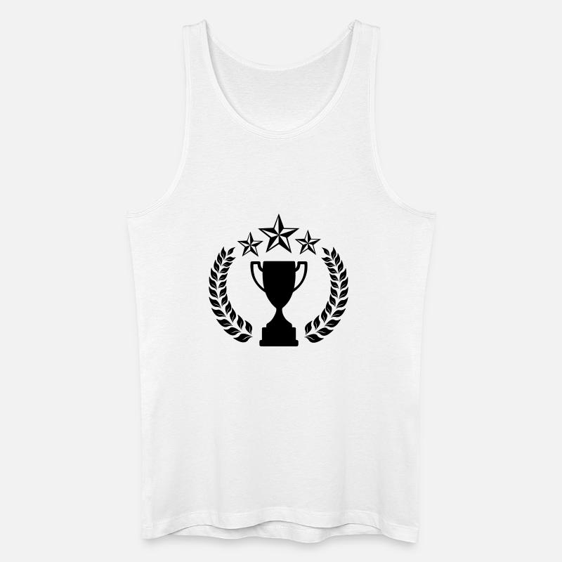 Lorbeerkranz mit oben drei Sternen - Männer Bio Tank Top - Weiß