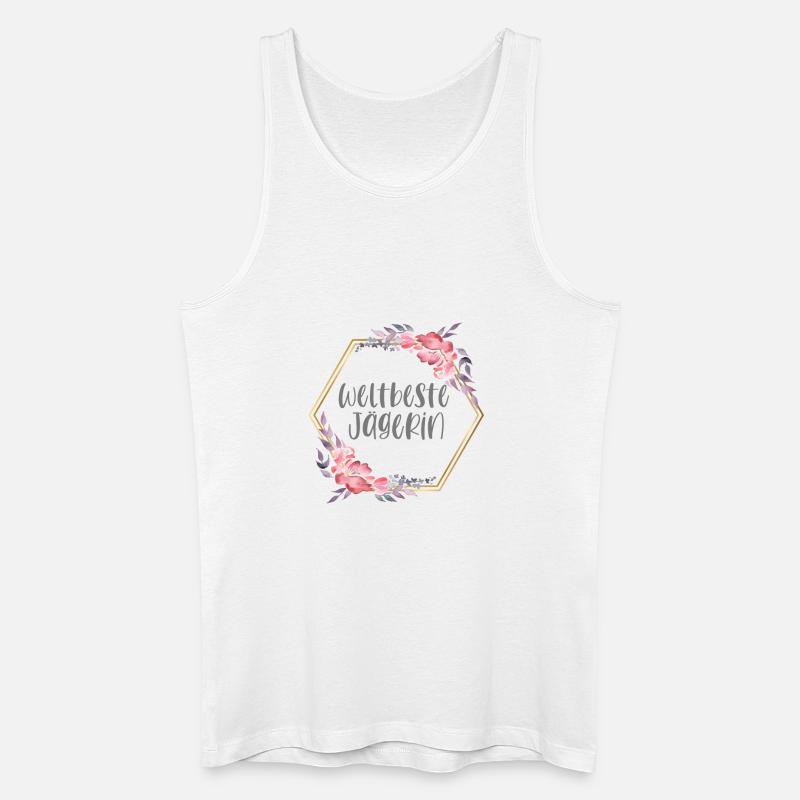 Weltbeste Jägerin Jagd Beruf Geschenk - Männer Bio Tank Top - Weiß