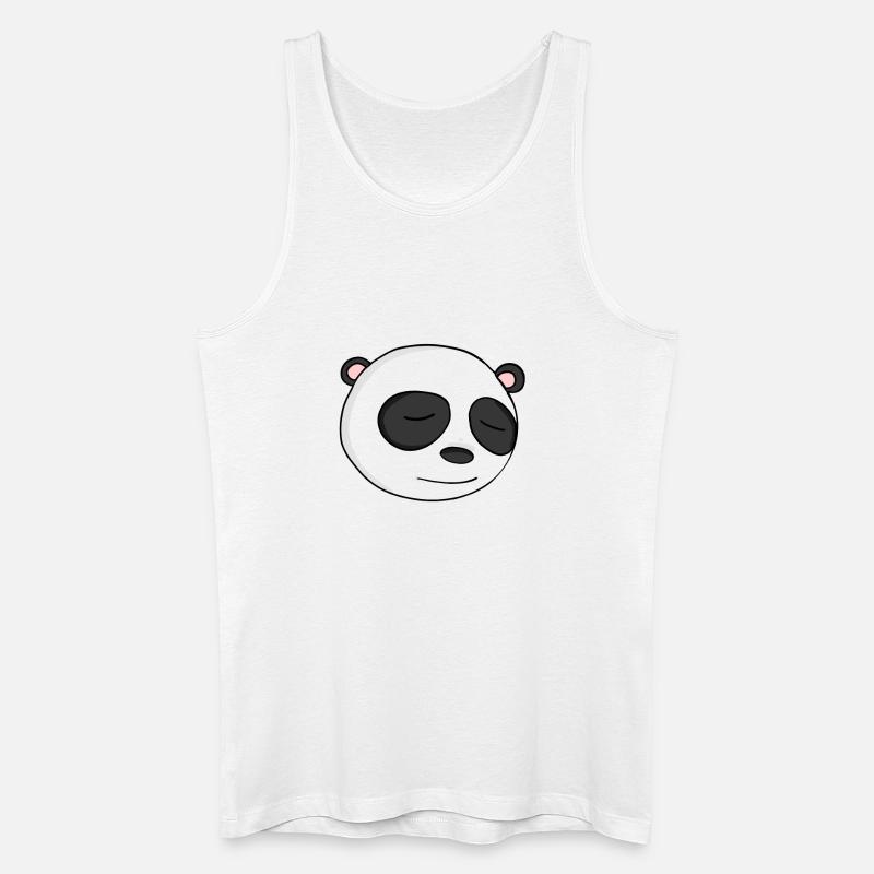Panda Kopf - Männer Bio Tank Top - Weiß