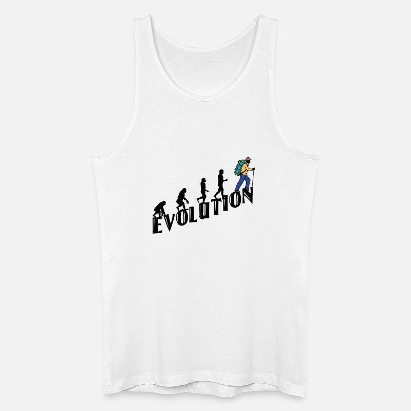 Wandern Evolution Wanderer Wanderung Klettern - Männer Bio Tank Top - Weiß