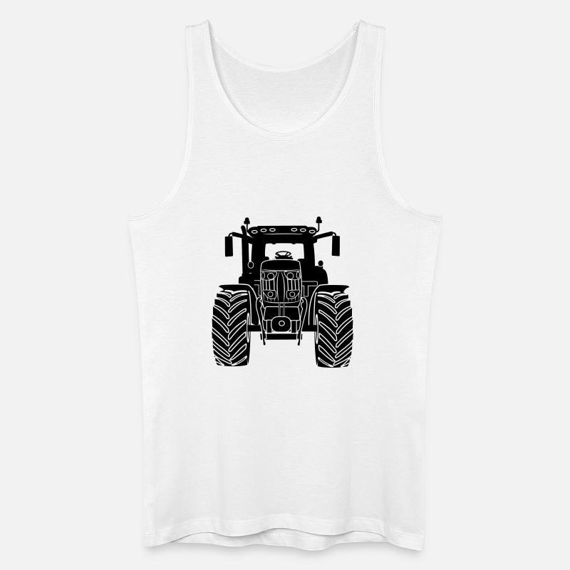 Vorderansicht des Ackerschleppers - Männer Bio Tank Top - Weiß