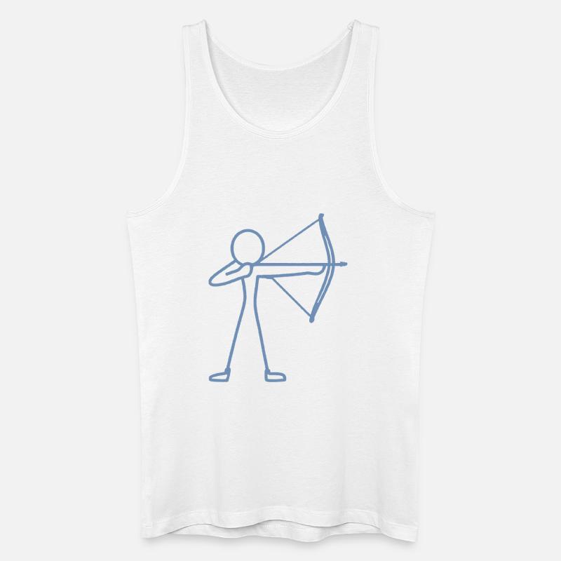 Strichmännchen Bogen Bogenschießen Bogenschütze - Männer Bio Tank Top - Weiß