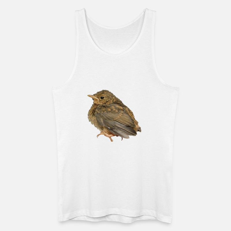 Rotkehlchen Ästling - Männer Bio Tank Top - Weiß