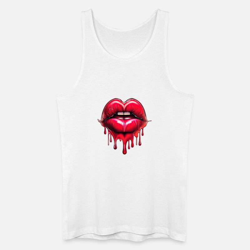 Lips - Men’s Organic Tank Top - white
