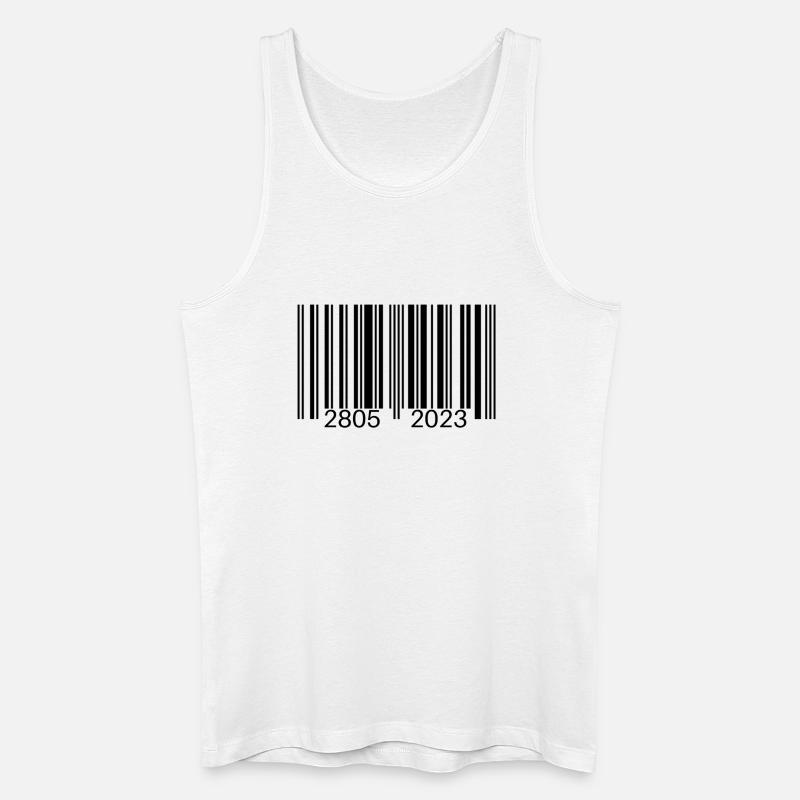 Barcode - Männer Bio Tank Top - Weiß
