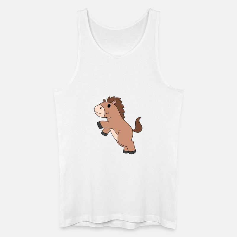 Niedliches Pferd - Männer Bio Tank Top - Weiß