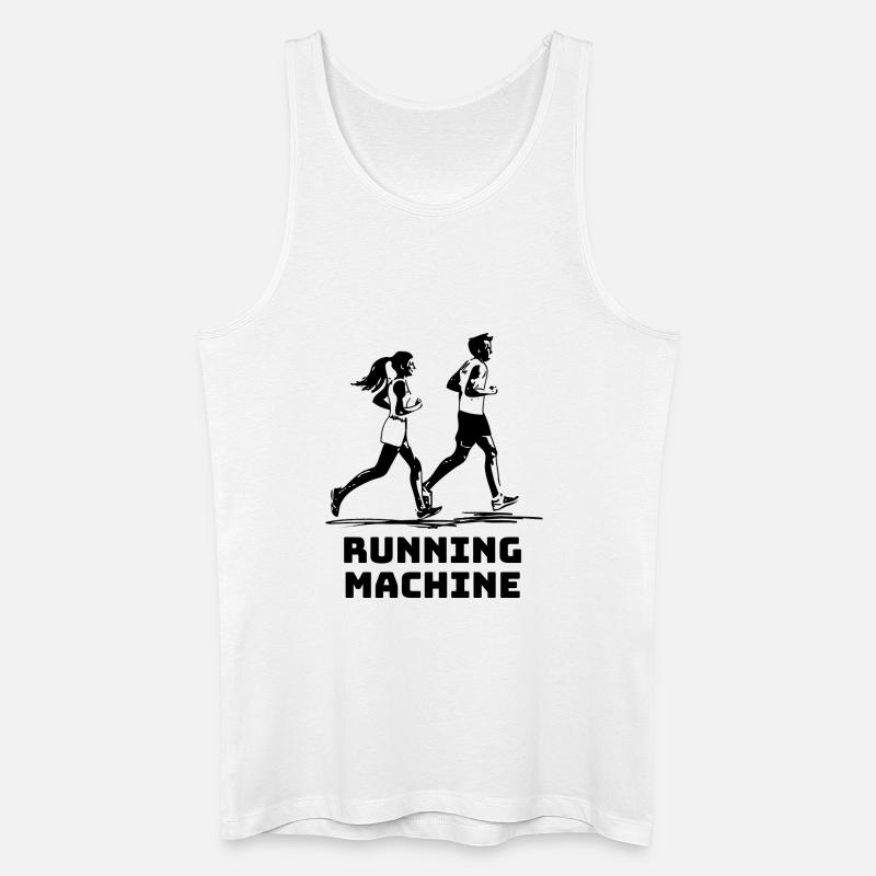 RUNNING MACHINE - Männer Bio Tank Top - Weiß