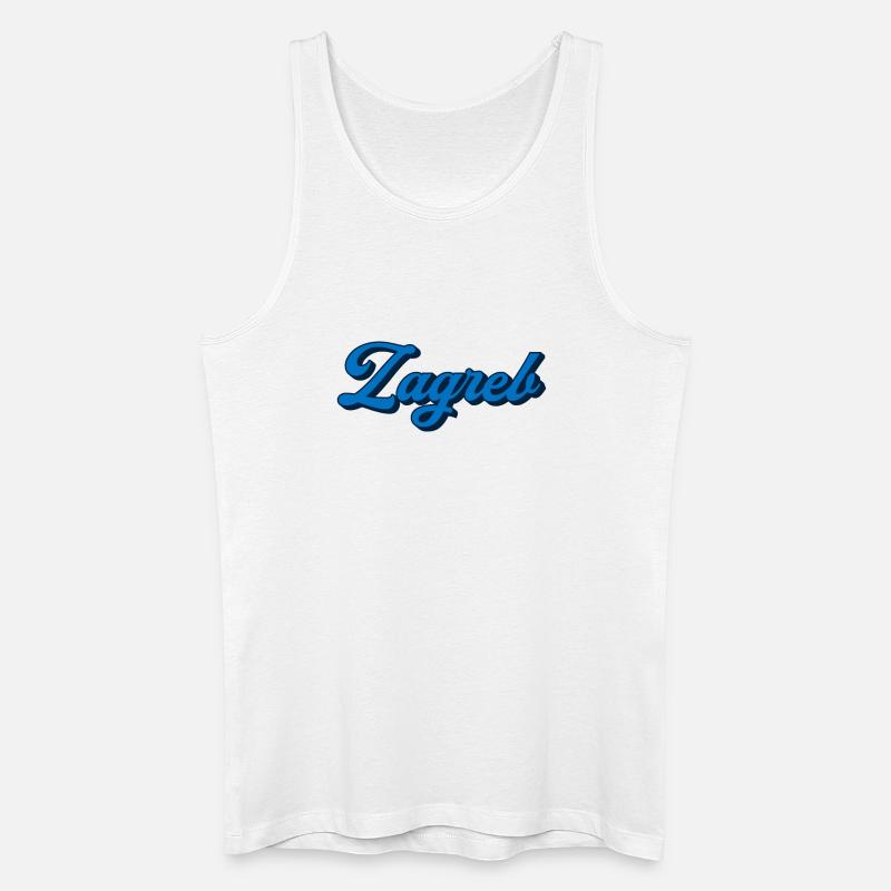 Zagreb Script Logo Stil - Männer Bio Tank Top - Weiß