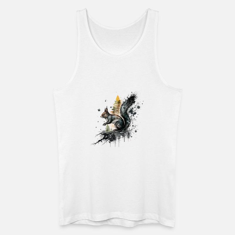 Wildtierkunst mit Wasserfarben-Effekt - Männer Bio Tank Top - Weiß