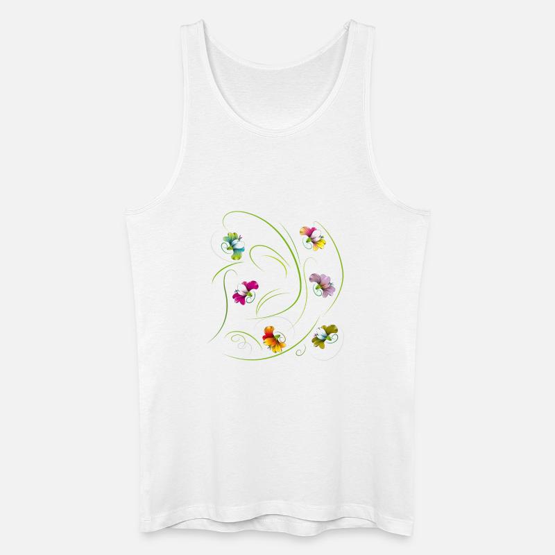 Blütenranke, Flowers - Männer Bio Tank Top - Weiß