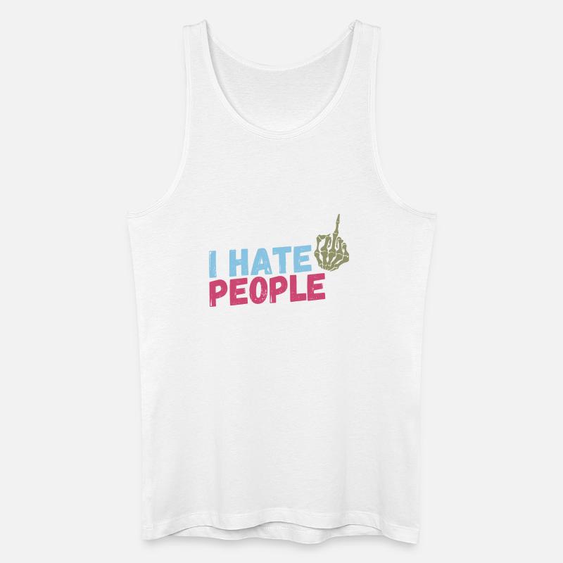 I hate People - Männer Bio Tank Top - Weiß