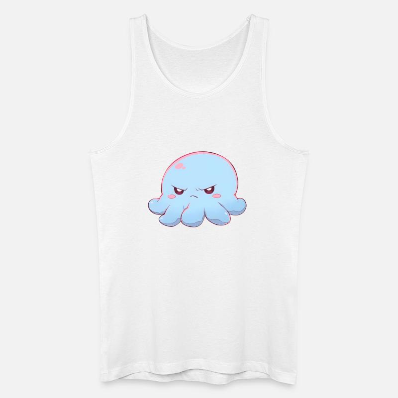 Blue grumpy octopus - Männer Bio Tank Top - Weiß