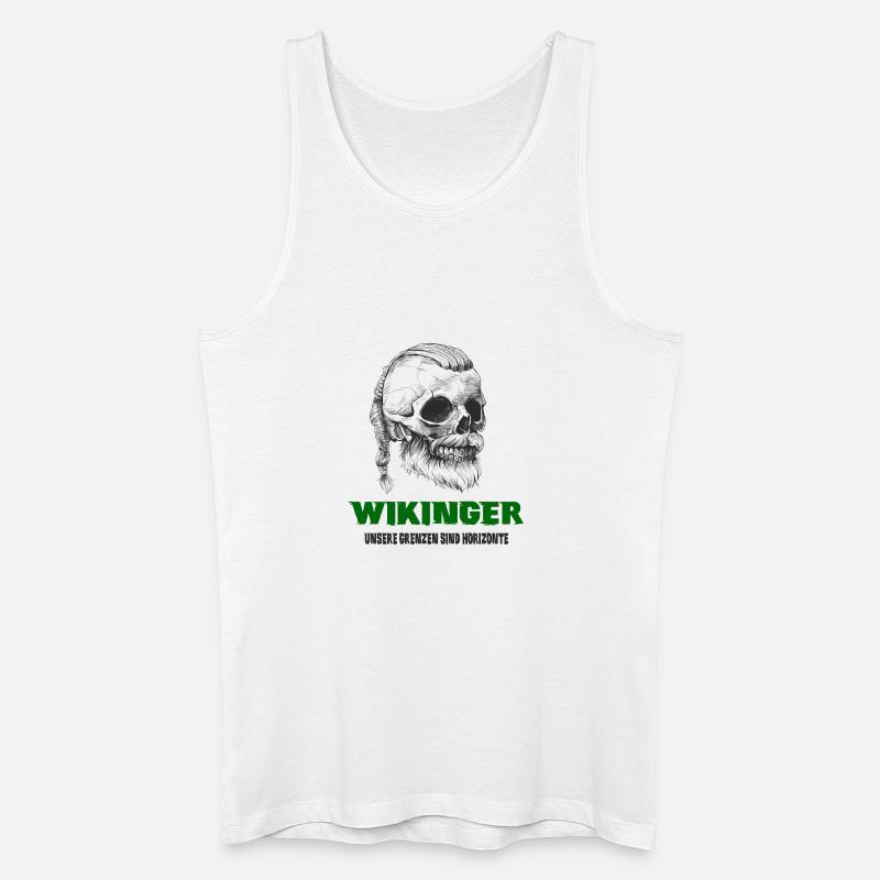 Wikinger Totenkopf Design - Männer Bio Tank Top - Weiß