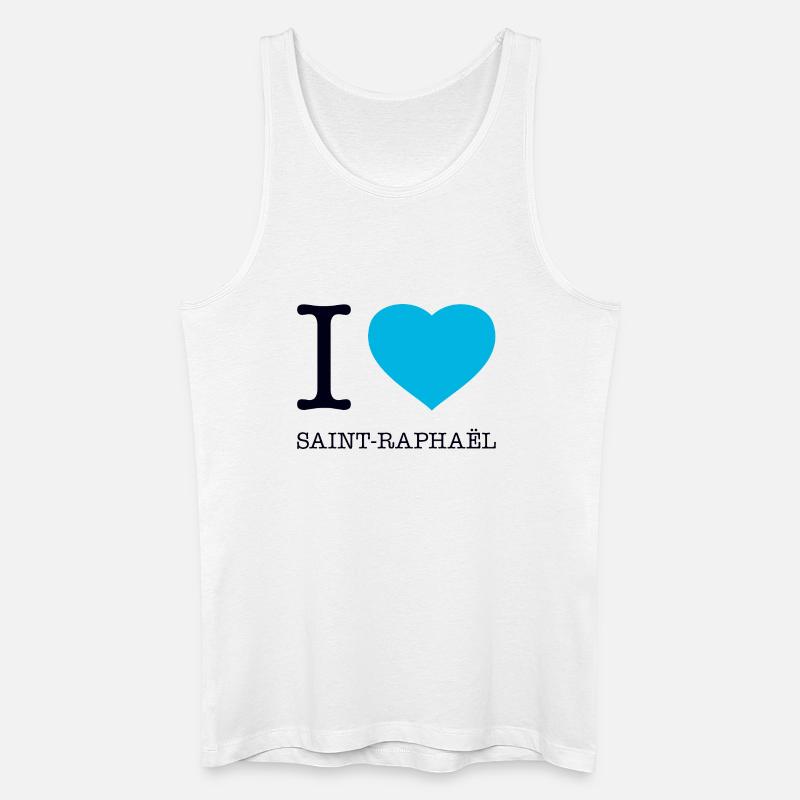I LOVE SAINT-RAPHAEL - Männer Bio Tank Top - Weiß