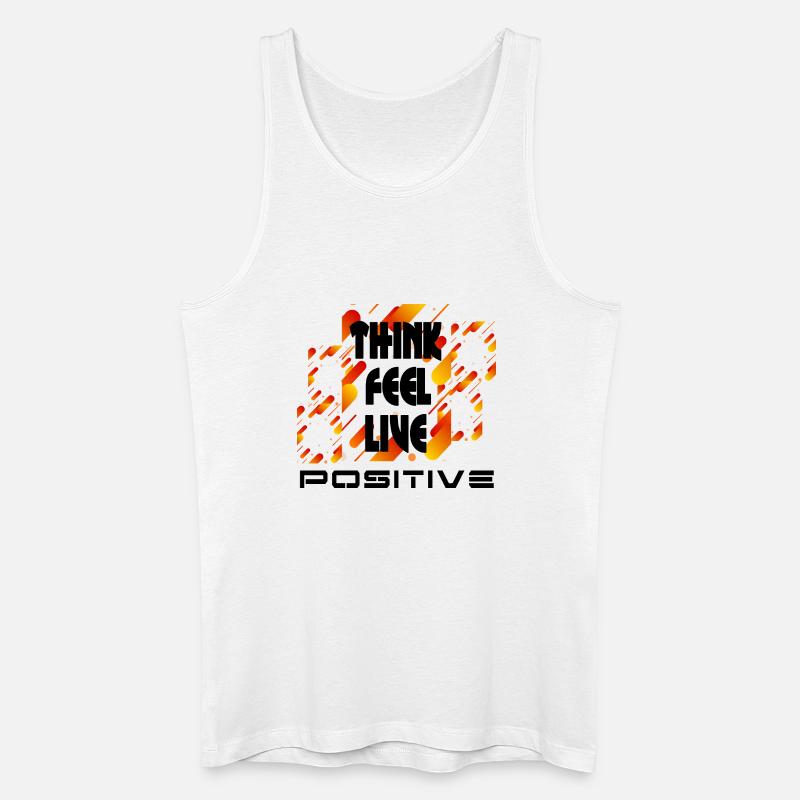 Denke, fühle dich positiv v4 - Männer Bio Tank Top - Weiß