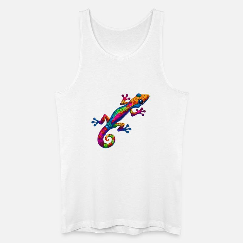 Gecko - Männer Bio Tank Top - Weiß