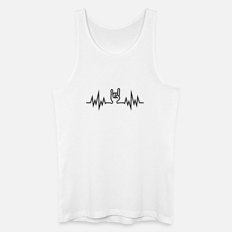 HeavyMetalHandSign - Männer Bio Tank Top - Weiß
