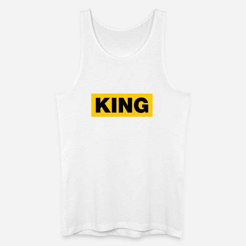 King / 2 Farben - Männer Bio Tank Top - Weiß