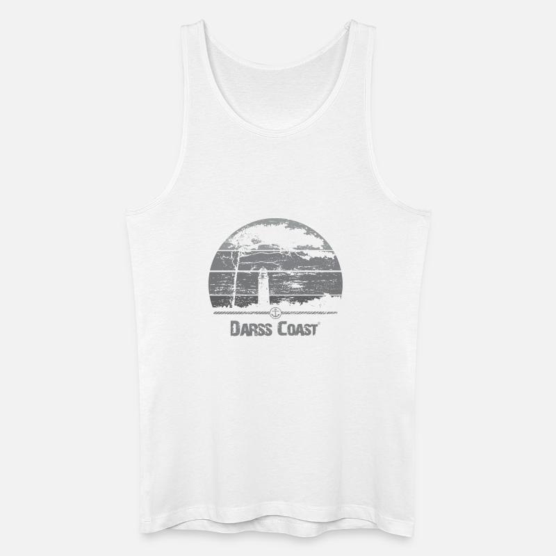 DarssCoast - Leuchtturm & Windflüchter - Männer Bio Tank Top - Weiß