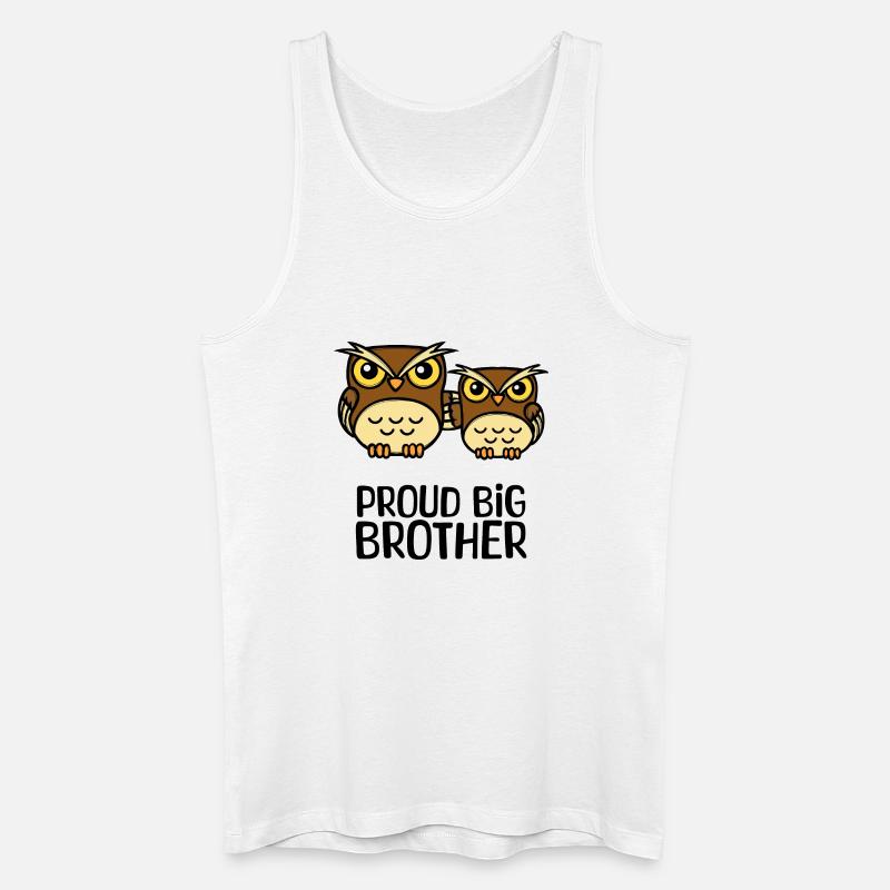 Eule Stolzer Großer Bruder Statement Bruderherz - Männer Bio Tank Top - Weiß