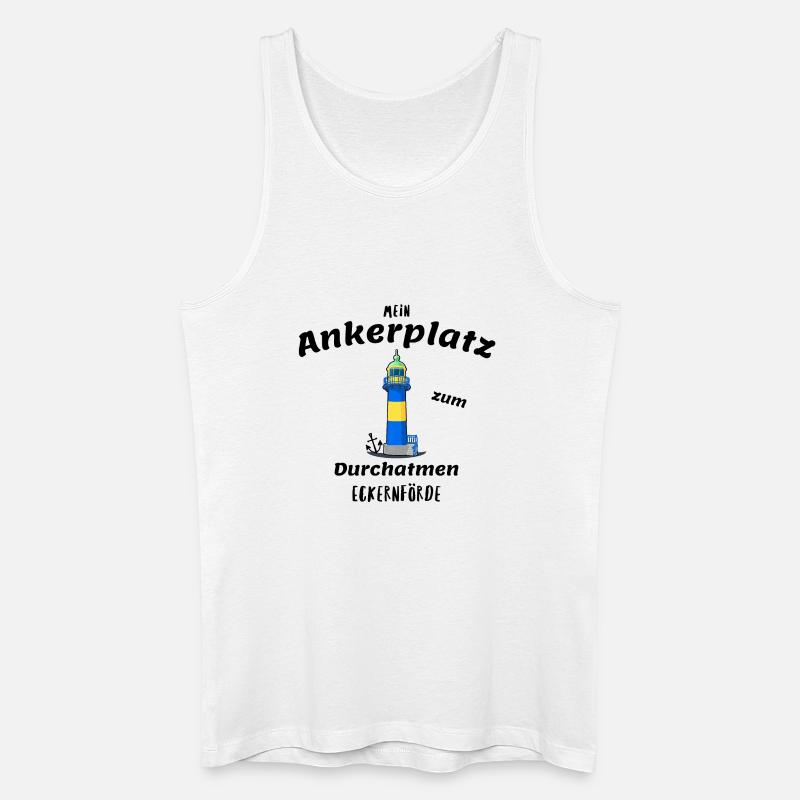 Alter Leuchtturm Eckernförde, Ankerplatz - Männer Bio Tank Top - Weiß