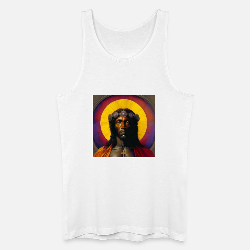 Schwarzer Jesus 01 - Männer Bio Tank Top - Weiß
