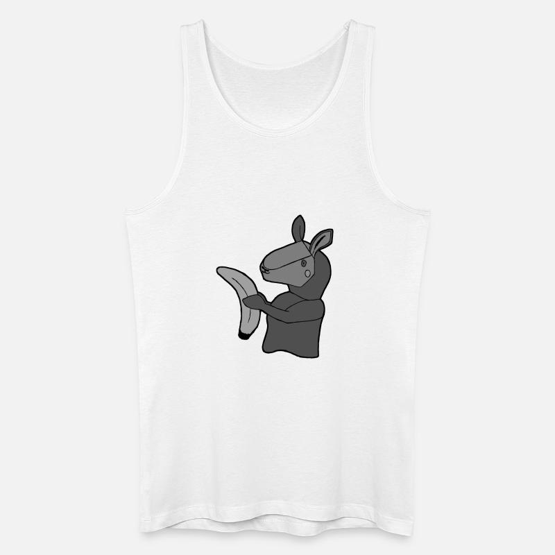 Lama mit Banane - Männer Bio Tank Top - Weiß