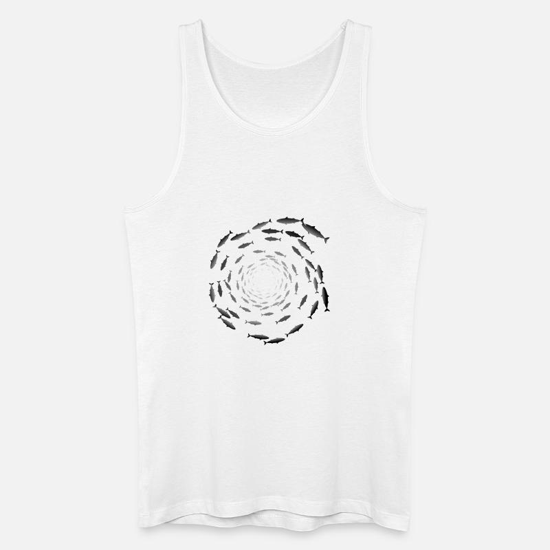 Fischschwarm - Männer Bio Tank Top - Weiß