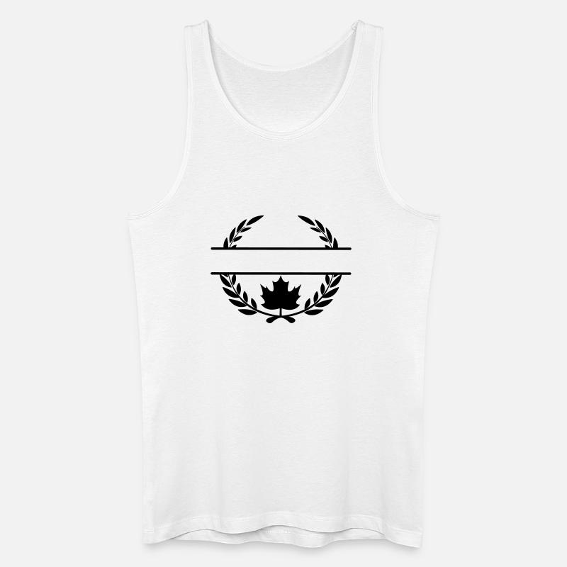 Kanada-Ahornblatt-Lorbeerkranz - Männer Bio Tank Top - Weiß