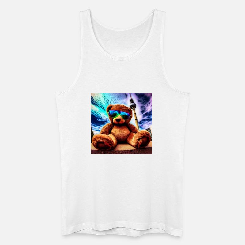 Teddy in Berlin II - Männer Bio Tank Top - Weiß