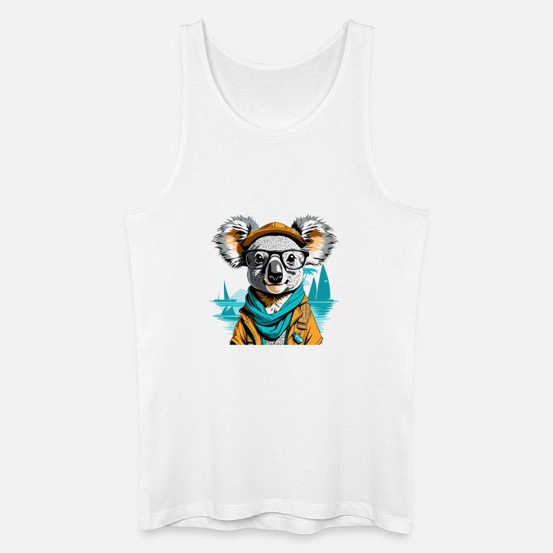 Expeditions-Koala am Meer - Illustration - Männer Bio Tank Top - Weiß