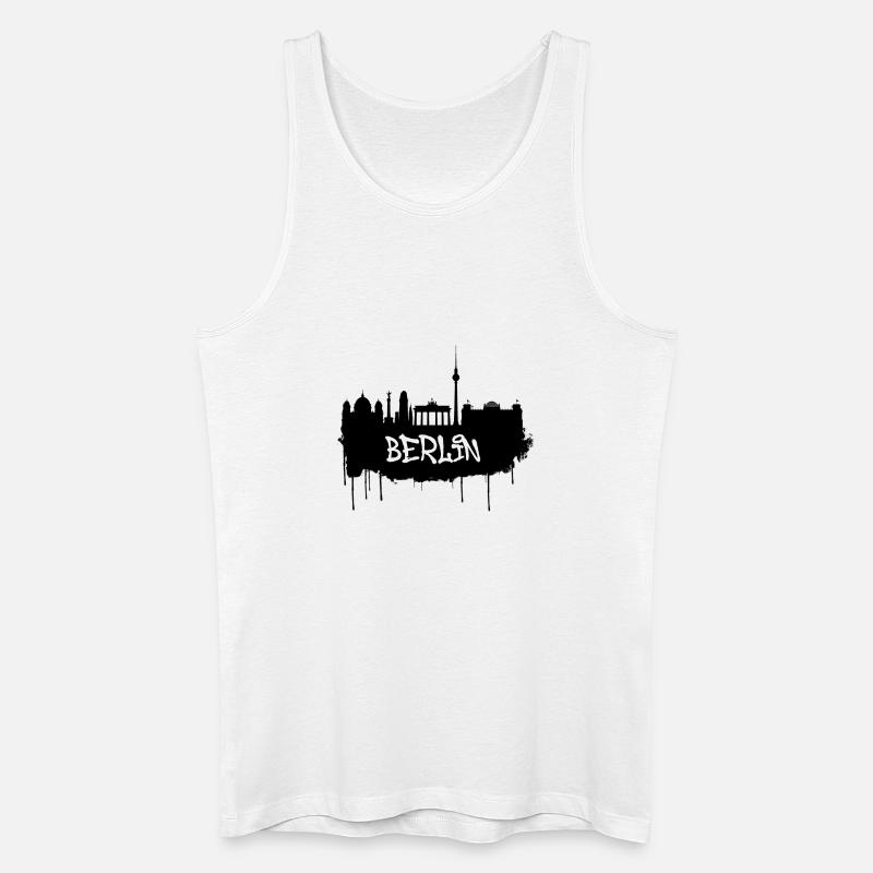 Berlin Graffiti Skyline - Männer Bio Tank Top - Weiß