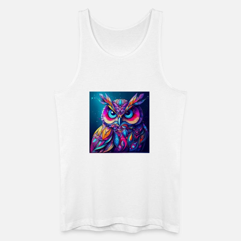 Eule - Männer Bio Tank Top - Weiß