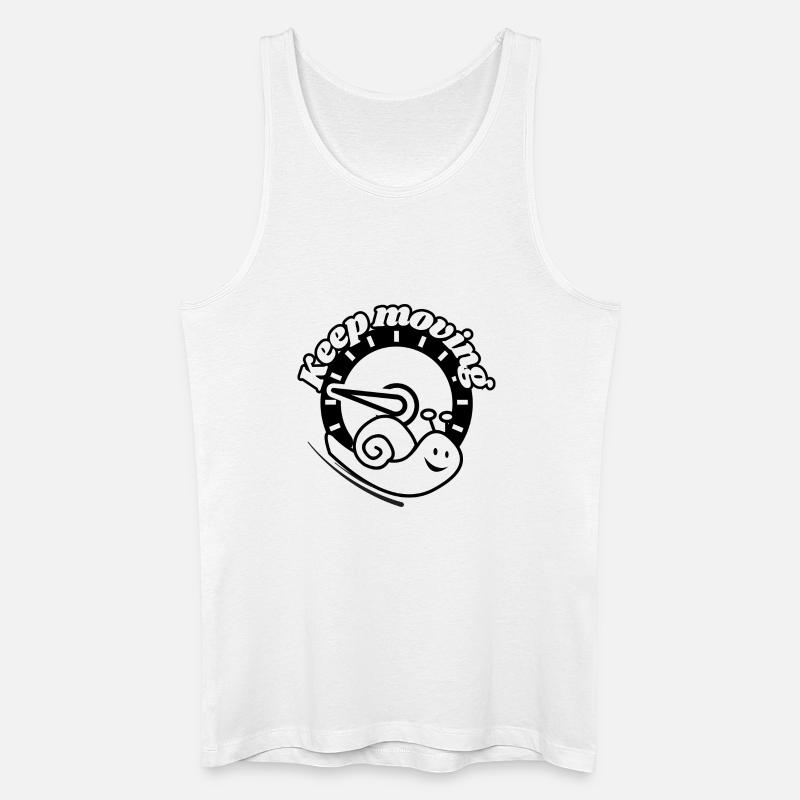 Langsam voran: Schnecke Motiv - Männer Bio Tank Top - Weiß