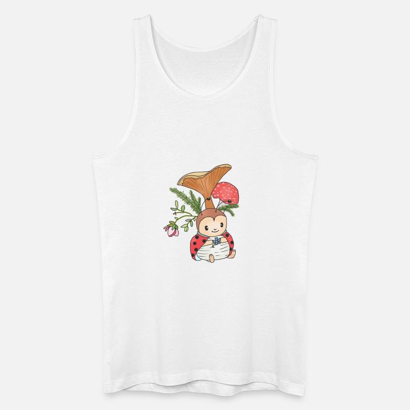Marienkäfer unterm Pilz - Männer Bio Tank Top - Weiß