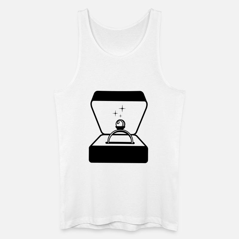 Ring mit Perle in Box - Männer Bio Tank Top - Weiß