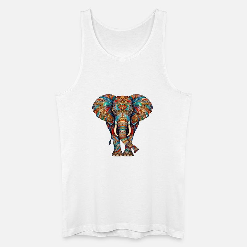 Elefant - Männer Bio Tank Top - Weiß