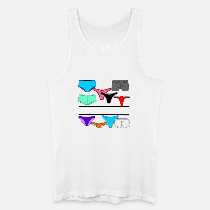 Dessous-Logo mit Slip und Unterhose - Männer Bio Tank Top - Weiß